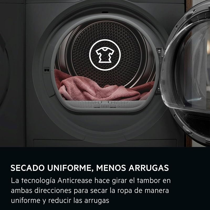 TR718P4OB Secadora com bomba de calor 8 kg série 7000 SensiDry, secagem a baixa temperatura, sensor de carga, ecrã digital, classe de energia D, cor branca
