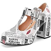 Women's T-Strap Mary Jane Platform Chunky Block High Heels Closed Square Toe Casual Dress Comfortable Patent Leather Pumps Shoes