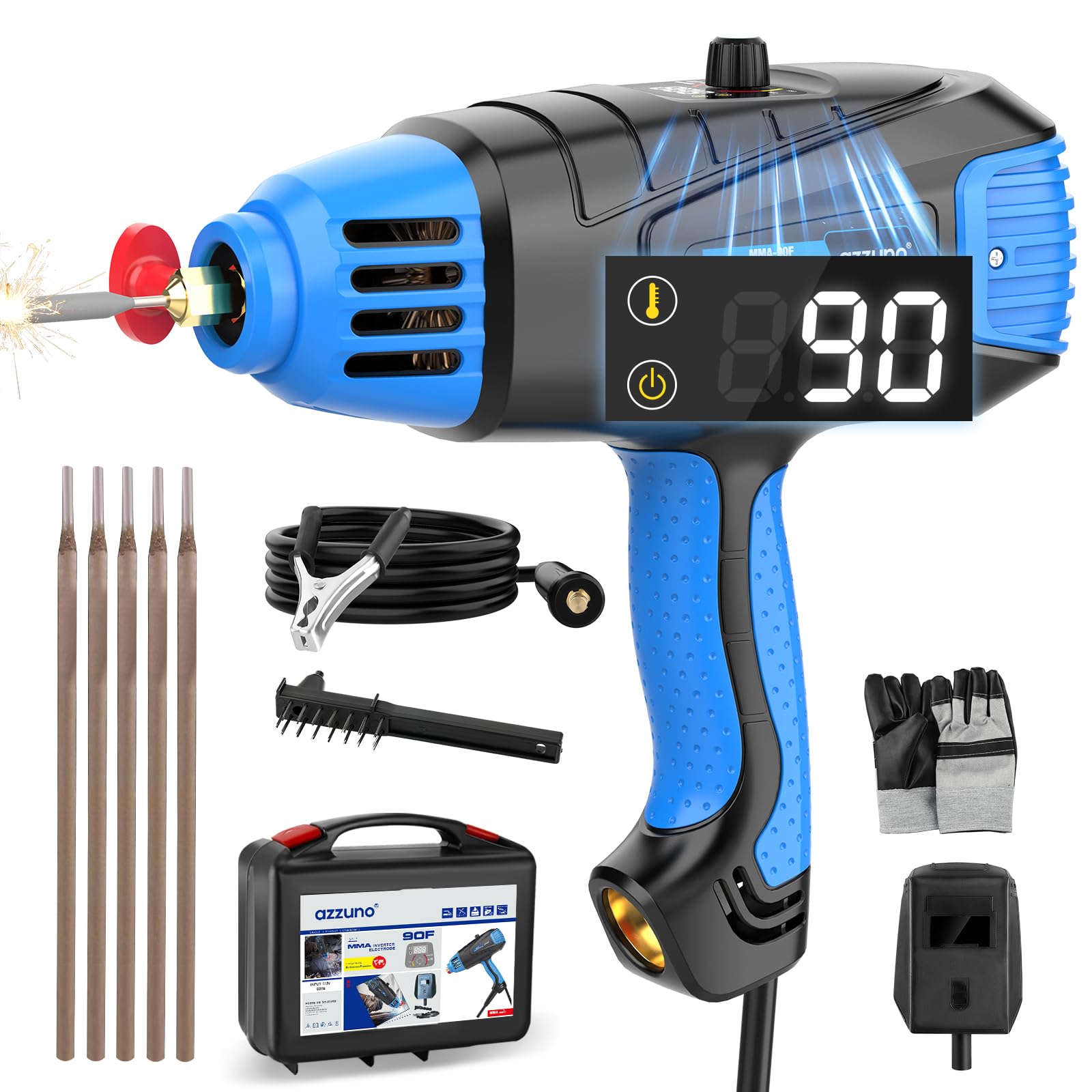 thumbnail image 2 of AZZUNO 110V Handheld ARC Welding Machine – Portable MMA/TIG Inverter Welder – Light Duty, 3.5 Lbs 2 of 5