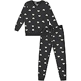 Pink Angel 2-Piece Girls' Fleece Sweatshirt and Jogger Set – Soft Matching Loungewear Outfit for Kids (Sizes 2T-16)