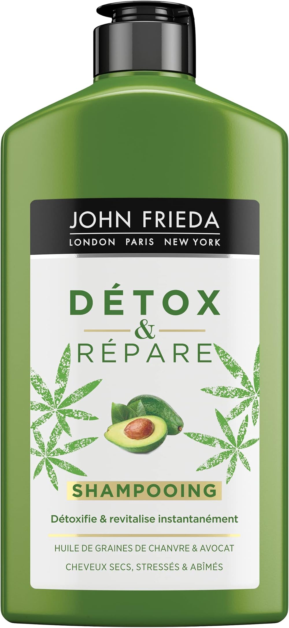 John Frieda Repair Detox Shampoo Avocado Oil Green Tea 250ml Damaged Hair