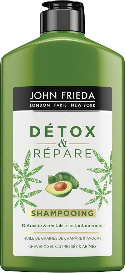 John Frieda Repair Detox Shampoo Avocado Oil Green Tea 250ml Damaged Hair