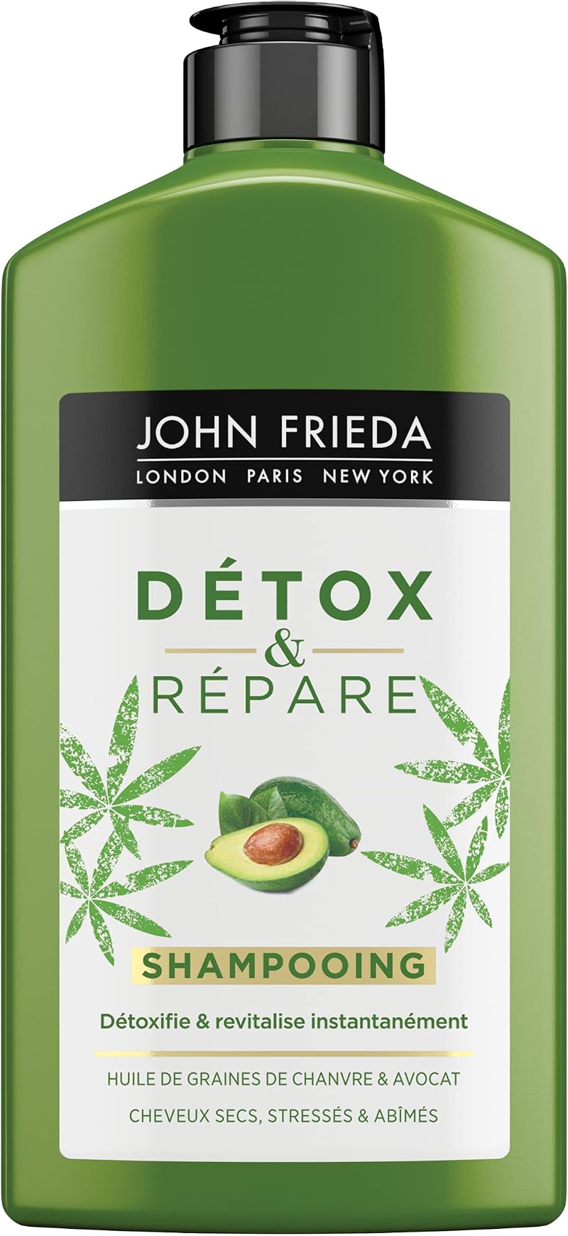 John Frieda Repair Detox Shampoo Avocado Oil Green Tea 250ml Damaged Hair