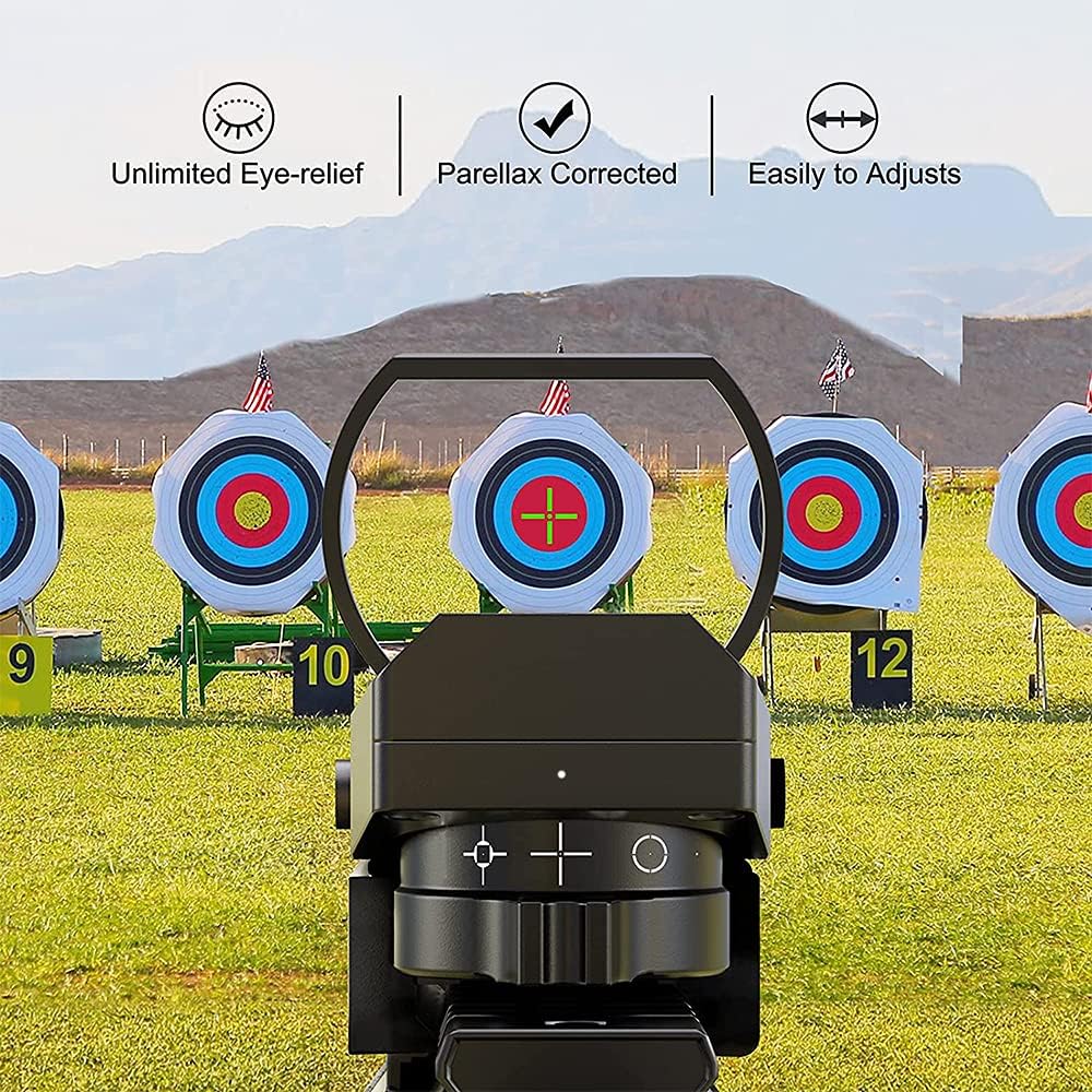 CVLIFE 1X22X33 Red Green Dot Gun Sight Riflescope Reflex Sight for 20mm Rail: Sports & Outdoors