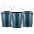 United Solution ECOSense 5 Gallon Bucket, Heavy Duty, Comfortable Handle, Perfect for on The Job, Home Projects, or Cleaning; Made from 90% Recycled Materials.100% Recyclable (Pack of 3)