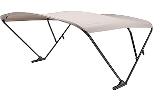 SureShade Power Bimini Electric Shade System for Pontoon Boats, 92-102" Wide, 20V Rechargeable Battery Powered or 12V Hardwired, 10' Fade-Resistant Fabric, Anodized Frame