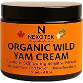 NexoTek Wild Yam Cream for Women – Nourishing Botanical Cosmetic Moisturizer for Dry Sensitive Skin, Hydrating Plant-Based Bo