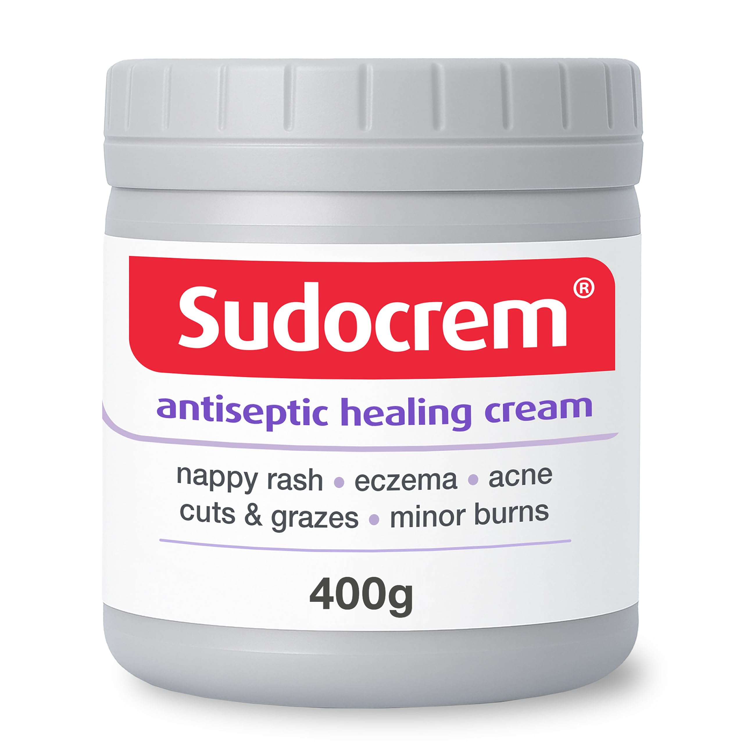 Sudocremยฎ Antiseptic Healing Cream, Zinc Oxide Cream for Nappy Rash, Eczema, Acne, and Minor Burns, 400g (Pack of 1)