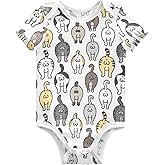 CaTaKu Unisex Baby Short Sleeve Bodysuit Funny Cotton Newborn Clothes Rompers for Baby Boys Girls