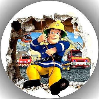 Fondant Tortenaufleger Tortenbild Geburtstag Feuerwehrmann Sam T34