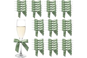 MORSUNBELA 50 Pcs Gift Bows Green,Bow Decorations for Gift Wrapping,Party,Crafting,Weddings,Cake Mini Bows for DIY Projects S