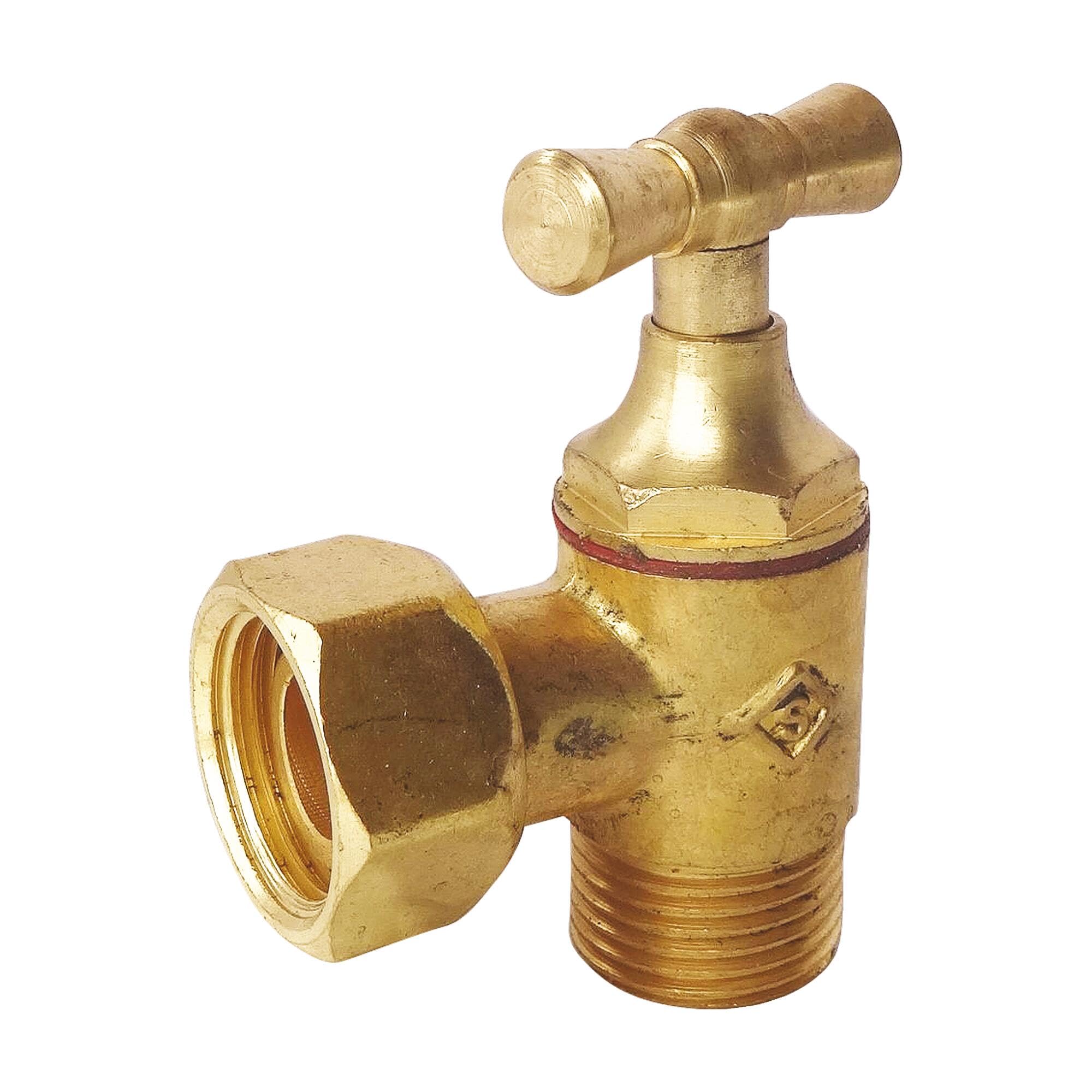 SOMATHERM 153-17 Flush Valve Square M12/17 Raw Brass, Grey