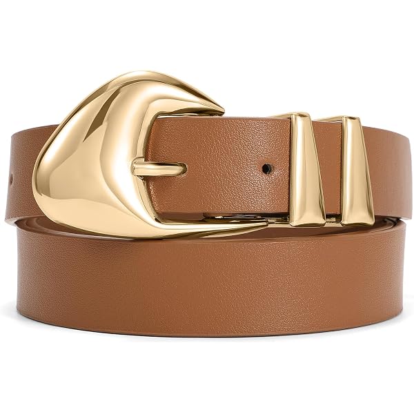 PU Black Leather Multi Flower Pin-Buckle Waist Belt for  display picture 1