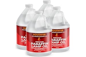 Houswise Premium Liquid Paraffin Lamp Oil for Indoor Use (4 x 1 Gallon) - Smokeless Odorless Paraffin Oil Lamp Fuel, Lantern Oil, Candle Oil for Lamps, Indoor Lamp Oil, Liquid Paraffin Oil