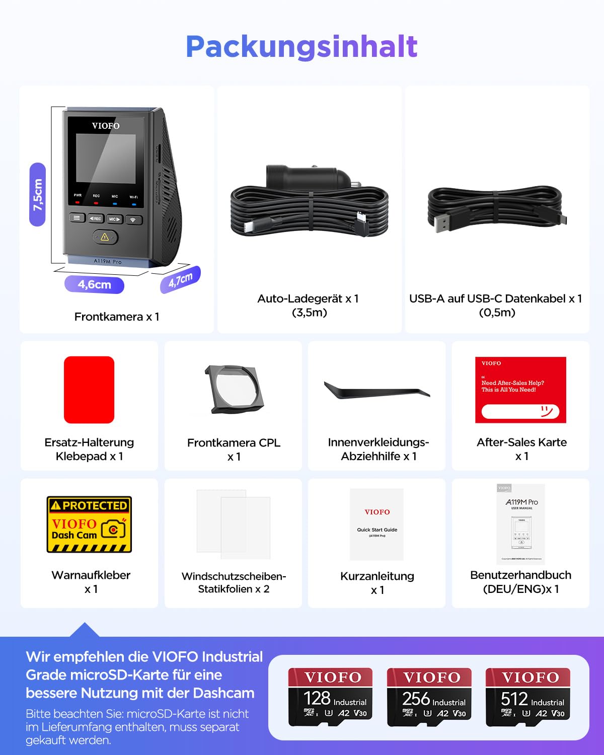VIOFO A119M Pro 4K HDR Mini Dashcam Auto mit CPL, Wi-Fi 6 & GPS Autokamera Vorne mit STARVIS 2, Sprachsteuerung & Sprachausgabe, Nachtsicht 2.0, Gepuffertes Parkmodus, 1,5" LCD Versteckte Dash Cam 9