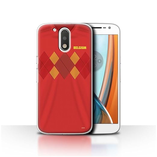 Stuff4® Hülle/Case für Motorola Moto G4 2016 / Belgien/Belgisch Muster/Weltmeisterschaft 2018 Fußball Trikot Kollektion