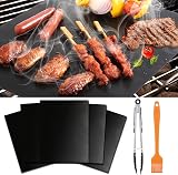 BBQ Grill Mat Set of 5 Non Stick Teflon Mats Heat Resistant 500F view 2