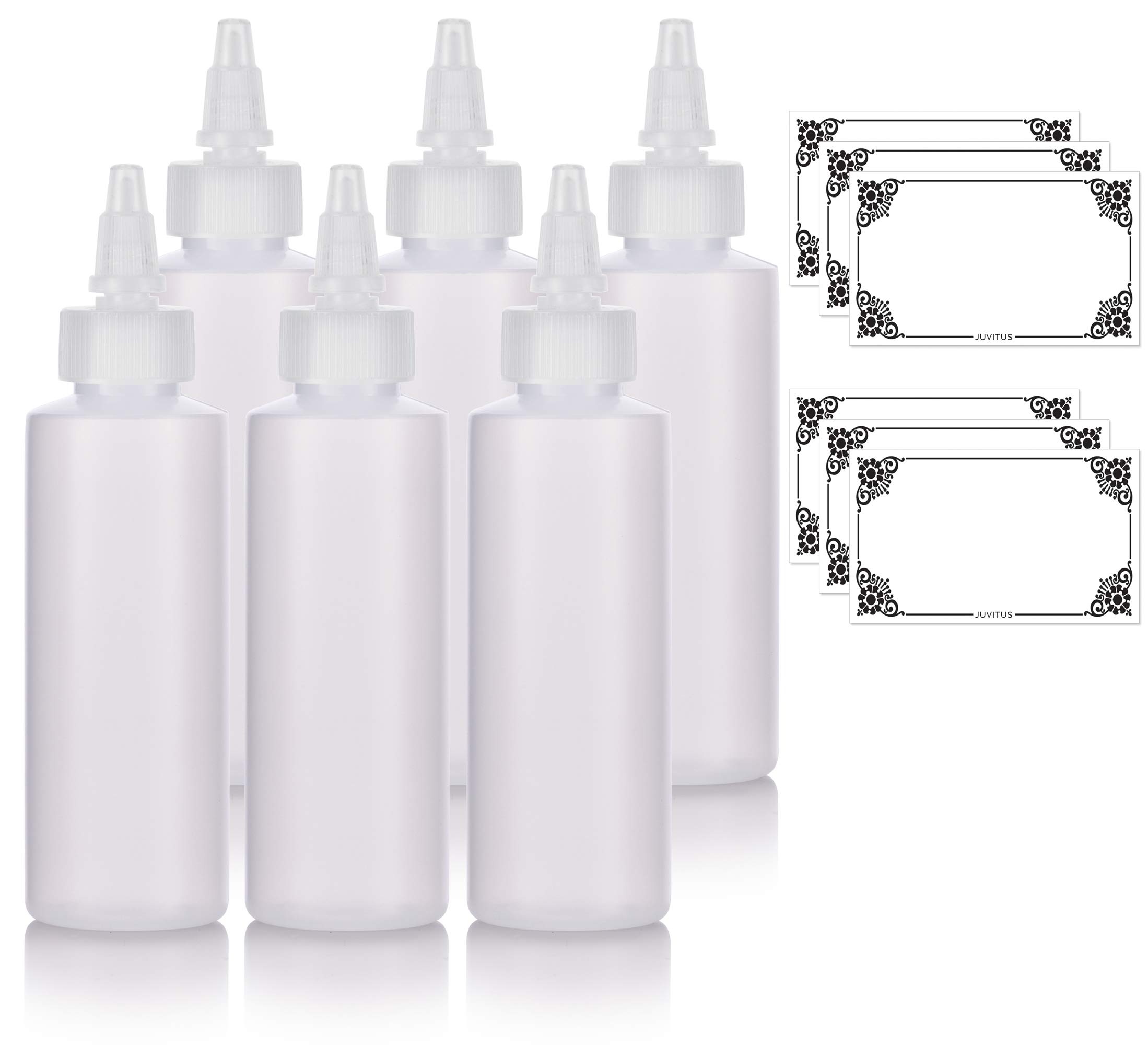 Twist Top Spout Natural Clear Refillable (BPA Free) Plastic Squeeze Bottle 2 oz