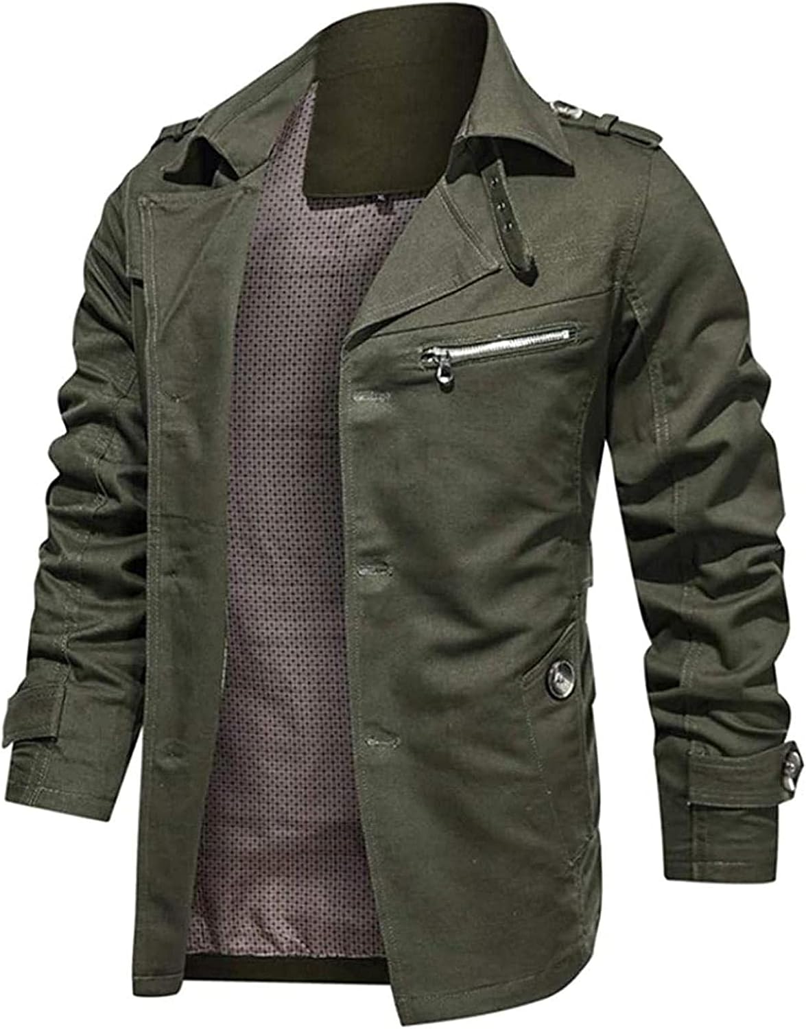 Men's Autumn Winter Outwear Pure Color Breathable Plus Size Washing