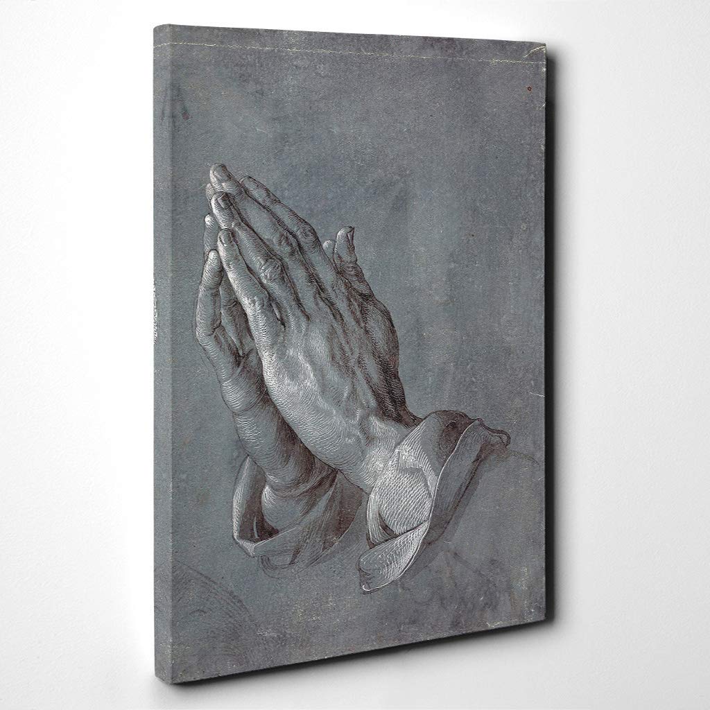 Albrecht Durer Praying Hands Canvas Print | Gallery Wrapped 30mm Frame Wall Art | 20x14 inches | Ready to Hang | Modern Picture | Living Room Bedroom Lounge Office