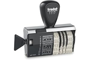 Trodat Manual Phrase and Date Stamp, 12 English, Cancelled, Billed, Paid, Received, Shipped, Format: DEC 14 2030 28012 (126)