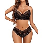 Avidlove Lingerie Set for Women Lace Bra and Panty Sets 2 Piece Lace Babydoll Outfits S-XXL