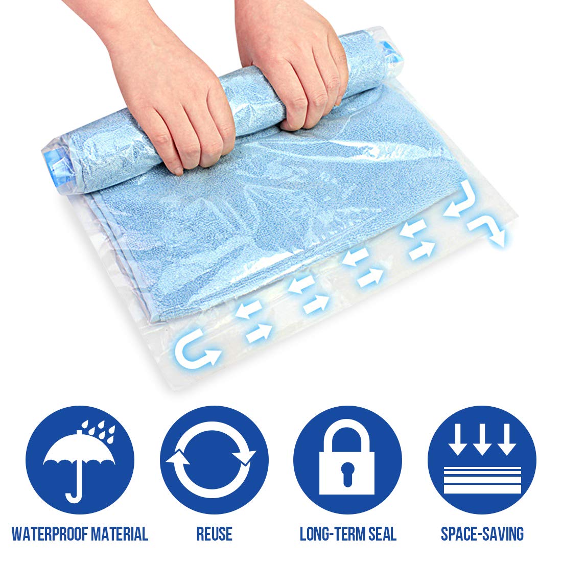 Vacuum Storage Bags Works 12 PCS Heavy Duty Vacuum Bags Storage Set