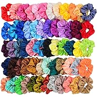 Simnice 60 Colors Silk Large Satin Hair Scrunchies Elastic Hair Bobbles Ponytail Holder Hair Scrunchy Vintage Hair Ties Acces