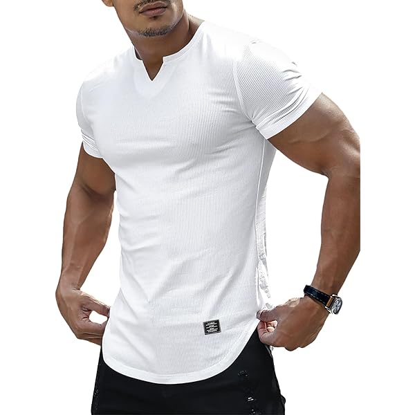 Camiseta Masculina Henley Manga Curta | Gola Redonda | Branco GG
