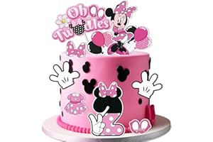 Compr 10 Pcs 2nd Mouse Cake Decorations- “Oh Twodles” Mouse Birthday Cake Topper Black and Red Birthday Party Decorations for Kids Boys Two Birthday Party Baby Shower Decorations