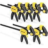 HURRICANE Clamps for Woodworking, 6 Pack One-Handed Bar Clamps, Quick Release Wood Clamps Set, Table Clamps for Woodworking, 