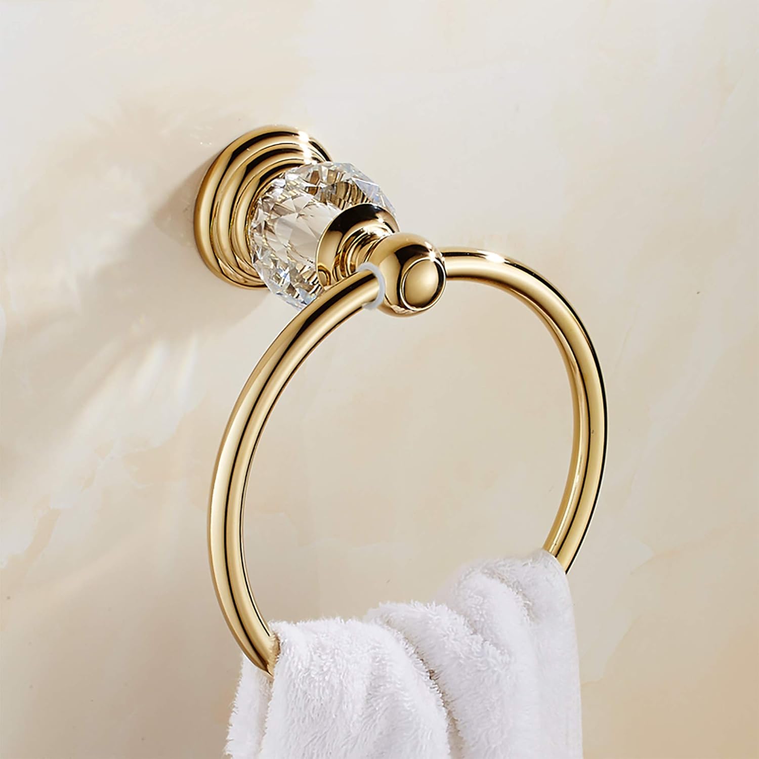 Aelce Towel Ring, for Bathroom and Kitchen, Towel Ring Chrome, Gold: Kitchen & Dining