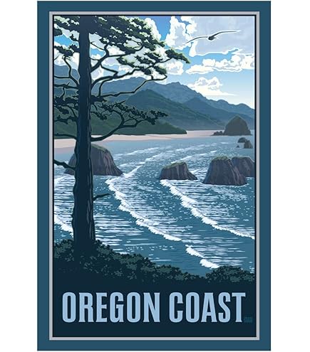 Amazon.com: Kids in Sand Seaside Oregon Giclee Art Print Poster