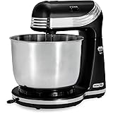 Dash Stand Mixer (Electric Mixer for Everyday Use): 6 Speed Stand Mixer with 3 qt Stainless Steel Mixing Bowl, Dough Hooks & 