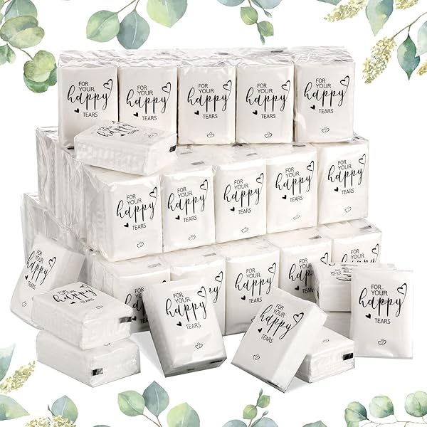 Amazon.com: Spiareal 200 Pack Happy Tears Tissues for Wedding Bulk