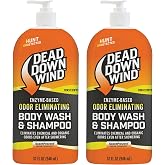 DEAD DOWN WIND Body &amp; Hair Soap Pump Top | 32 oz Bottle | 2 Pack (64 oz.) | Unscented | Sensitive Skin Body Wash &amp; Body Soap, Hunting Accessories