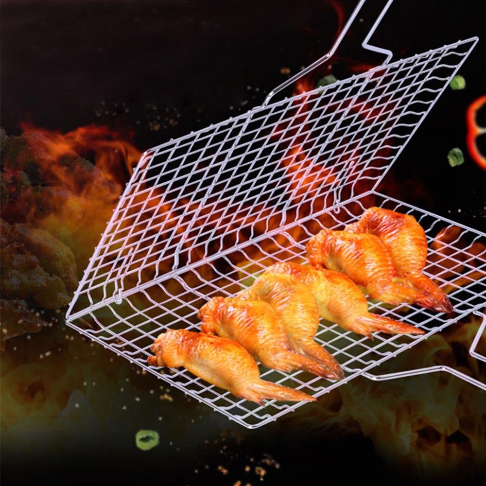 19.69 X 12.60 X 0.79in BBQ Grilling Basket Vegetable LEEGOAL Foldable