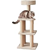 Âé¶¹Çø Basics Cat Tree - Indoor Cat & Kittens Multi-Level Climbing Activity Tower with Scratching Posts, Large (45.9"H) - Bei