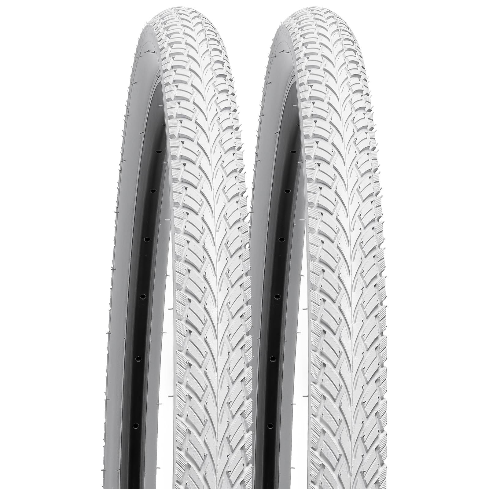 YunSCM 2-Pack Foldable 26 inch Bike Tyres 26x1.75 ETRTO 47-559 Compatible with 26x1.70 26x1.75 26x1.80 Road Bicycle Tyres White (G-5001)