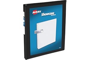 Avery Economy Showcase View 3 Ring Binder, 1/2 Inch Slant Rings, 1 Black Binder (19550)