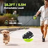 Pecute 5M Retractable Dog Lead Heavy Duty Chew-Proof Cable Reflective view 2