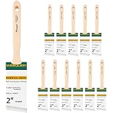 Wesquer 2 Inch Angled Paint Brushes 12 Pack Bulk Professional Stain | Durable 2 inch angled paint brush bulk pack featuring shed-resistant bristles for smooth trim, wall, and cabinet coverage