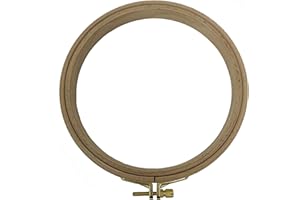 Nurge Premium Quality 24 mm Wood Embroidery Hoop, Cross Stitch Hoop with Gold Plated Adjustable Brass Screw (No:3)