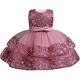 Miipat Baby Girl Pageant Dress Sequins Princess Dress Toddler Flower Wedding Birthday Party Gown Dresses 12 Months-4 Years