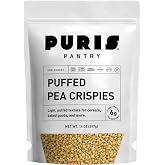 PURIS Puffed Pea Crispies, 6g Protein, Non-GMO, Sugar-Free, Vegan, 14oz | Non-GMO puffed pea protein crispies with a light, airy texture for bars, cereal, granola, clusters, salads, baking &amp; snacks
