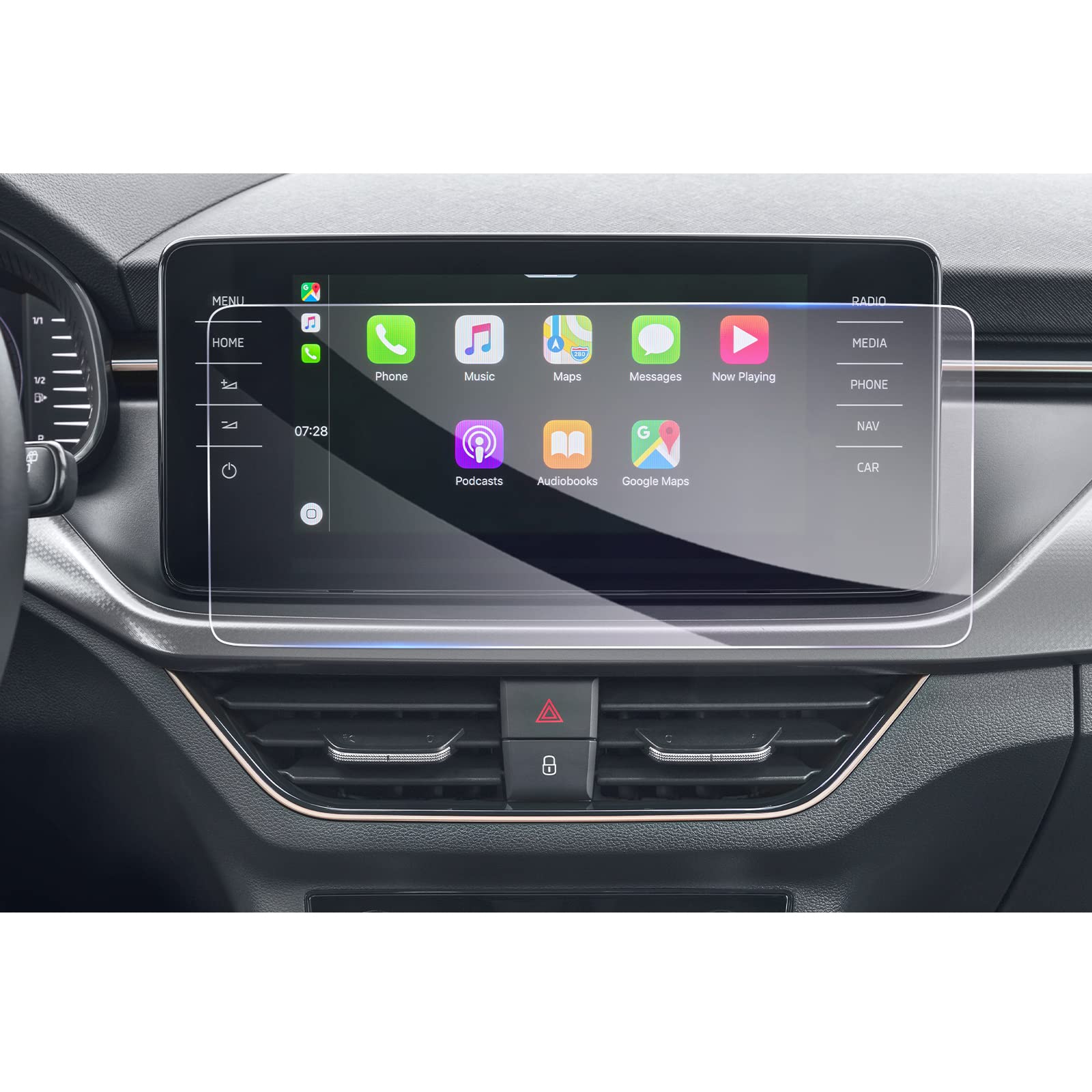 GAFAT 9.2" Skodα Kamiq/Scala Facelift 2019-2024 2025/Fabia Mk4 2022-2025 Navigation Screen Protector, 9.2" Infotainment Amundsen Glass Film, Compatible with Skoda Kamiq Fabia Scala, 9H Anti-Scratch