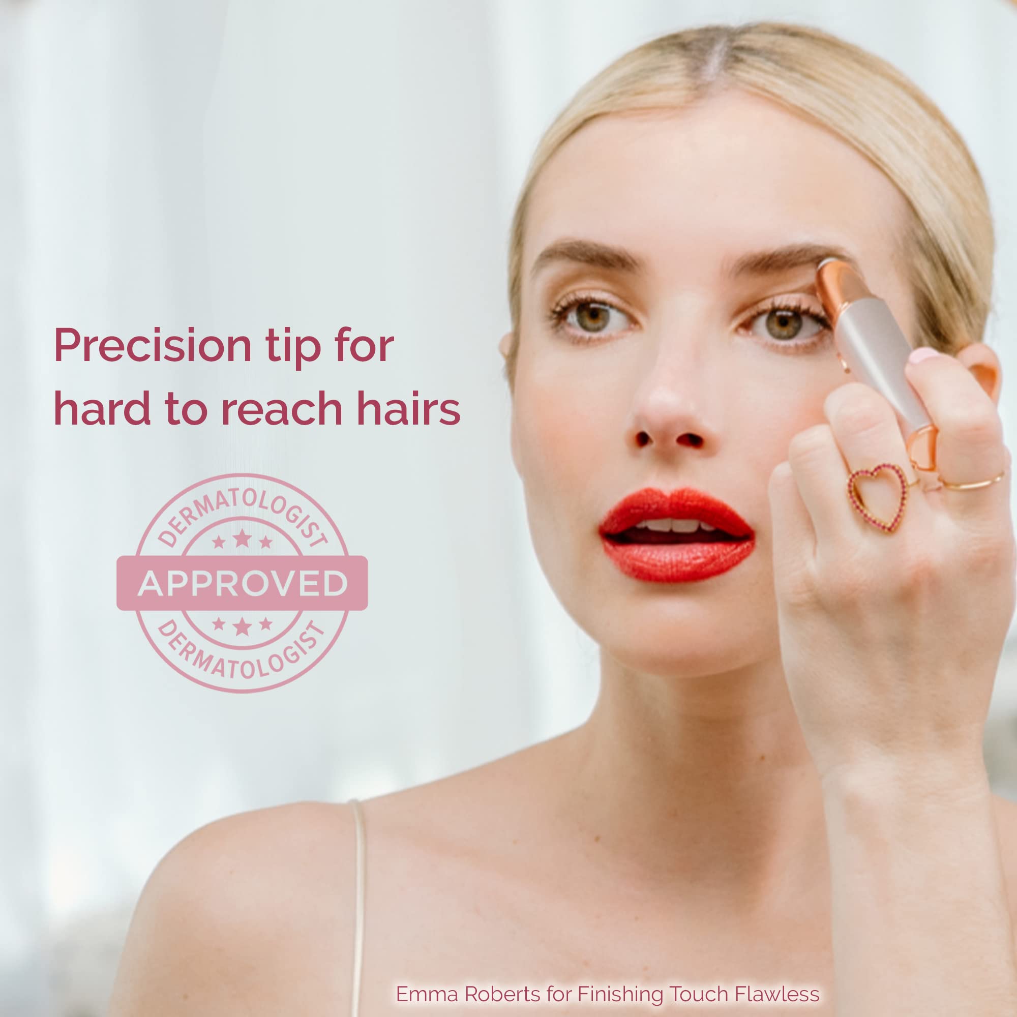 Finishing Touch Flawless Brows Eyebrow Hair Remover Electric Razor for Women with LED Light for Instant and Painless Hair Removal (White)