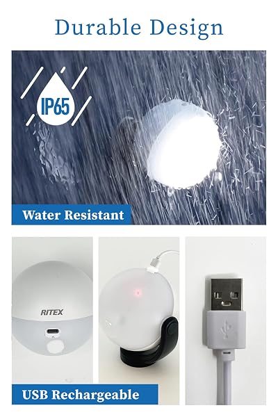 MUSASHI PORTABLE LIGHT MOTION SENSOR OUTDOOR INDOOR BATTERY POWERED SECURITY LIGHT RECHARGEABLE ANYWEHRE SENSOR LIGHT 300LM ASC-930