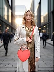 lola mae Heart Shape Satchel Crossbody Purse for