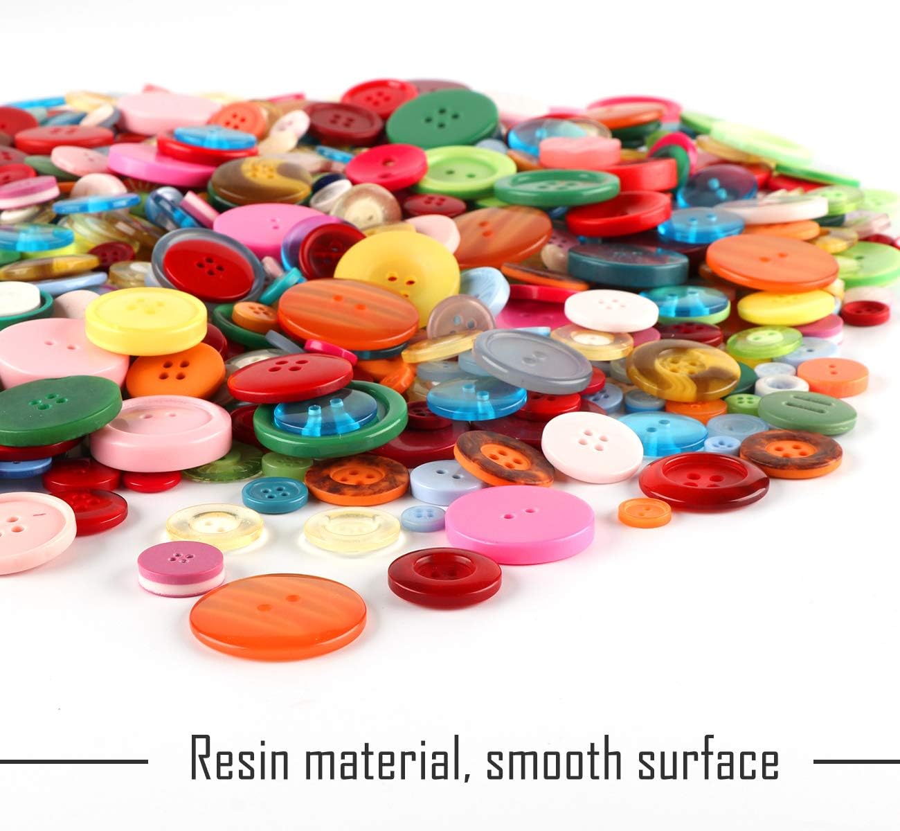 ilauke 1200 pcs Colorful Buttons, Mixed Colors Resin Craft Buttons with 10 pcs Colored Wires for Crafting Sewing - Image 4